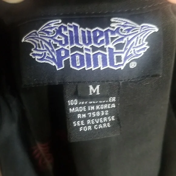 Silver Point-Retro Dragon Button Up Shirt-Size Medium - Picture 11 of 12